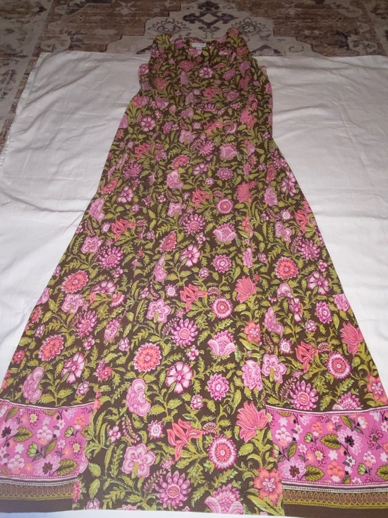 J. Jill Dresses & Skirts - J. Jill Brown Floral Top with Pink and Yellow Accents